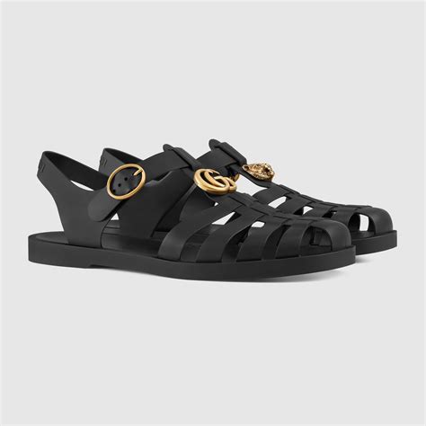 gucci rubber buckle strap sandal|Gucci rubber sandals sale.